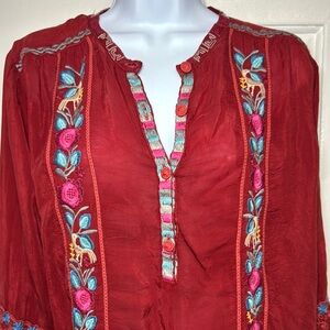 Johnny Was Embroidered Crochet Tunic M